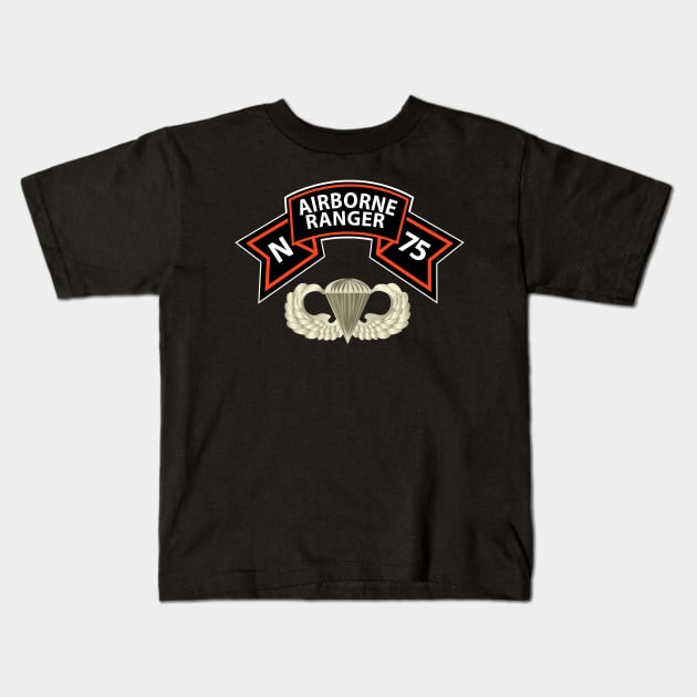 N Company Ranger Scroll with Airborne Badge Basic - Vietnam Kids T-Shirt by twix123844